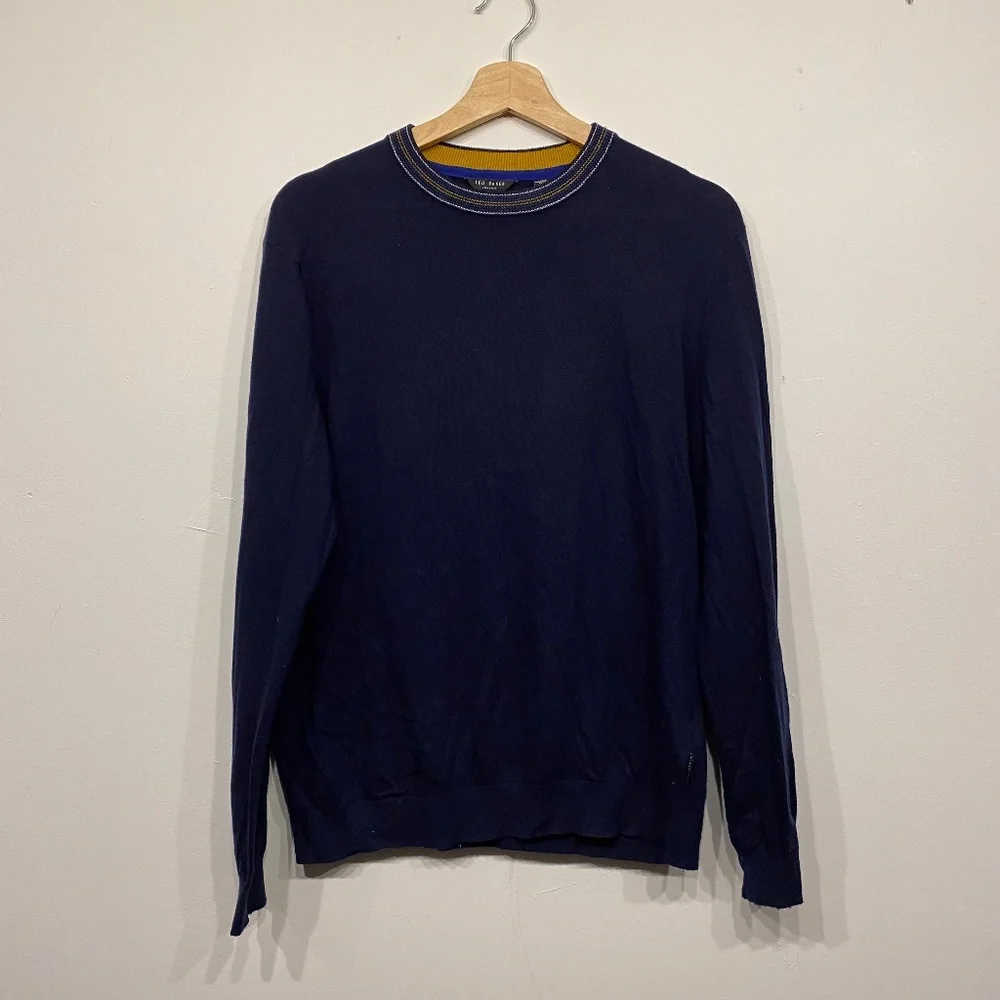 Ted Baker Mailais Blue Crew Neck Jumper Size 4 - Picture 1 of 5
